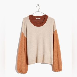 Madewell Colorblock Payton Pullover Sweater in Coziest Yarn - Size: Medium